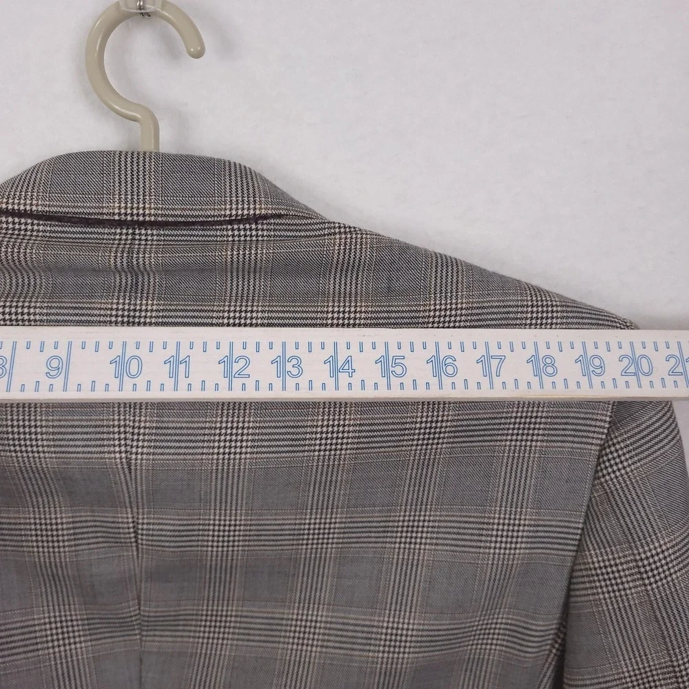 Trussini Blazer Mens 58 Gray Glen Plaid Wool Sport Coat Loro Piana Italy
